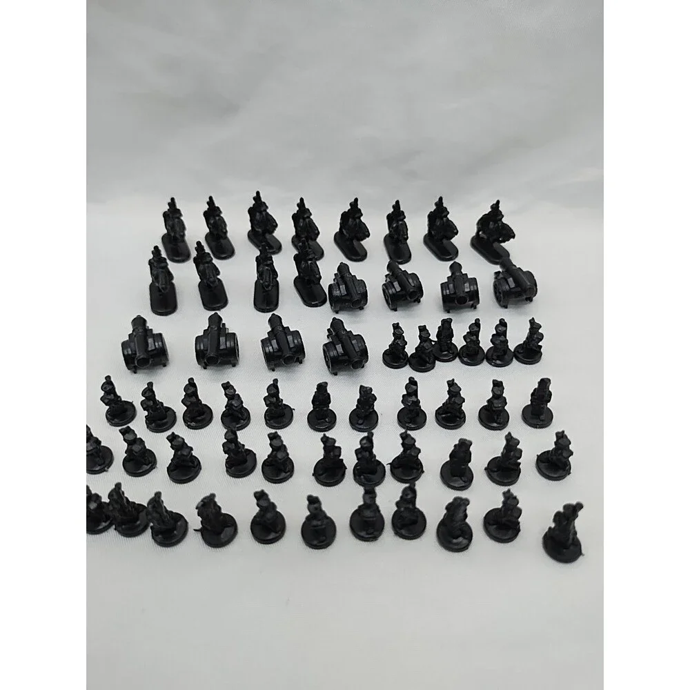 Set Of (60) 1993 Risk Black Board Game Player Pieces